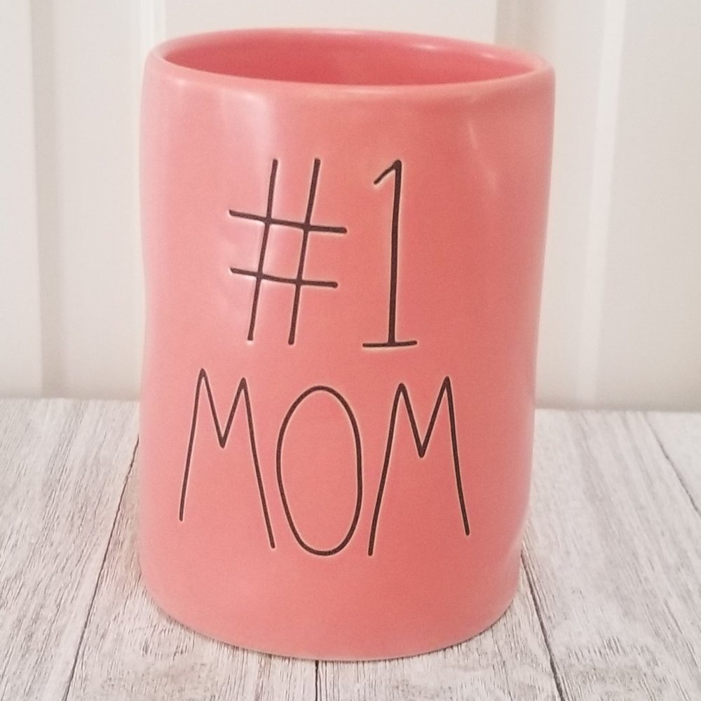 Rae Dunn #1 MOM ceramic candle PINK COLORED